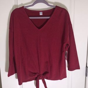 OLD NAVY Women’s size L 3/4 sleeve burnt red top. Cotton/poly/spandex NWT